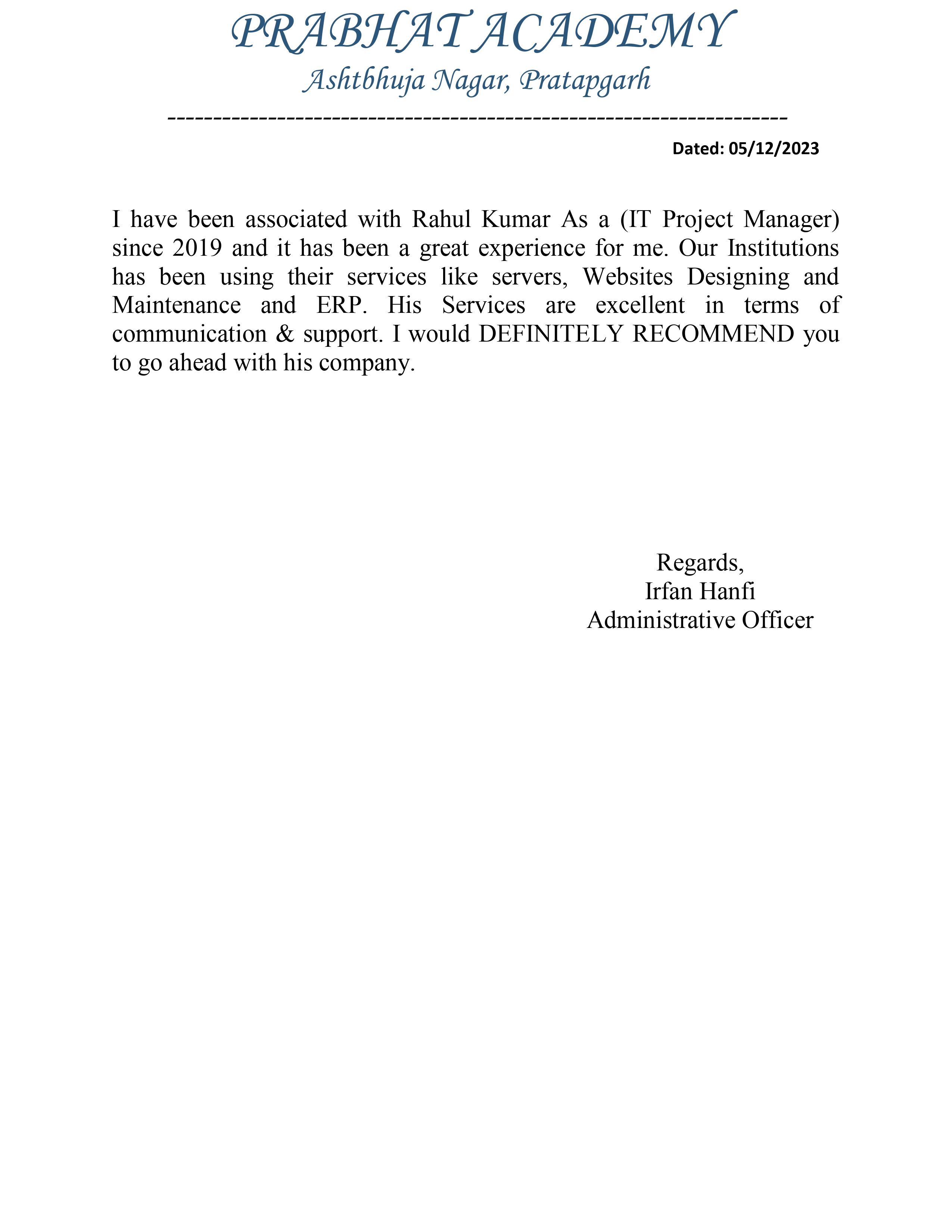 Appreciation Letter 4